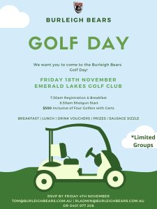 Burleigh Bears Golf Day Fri 18th Nov