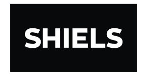 Shiels Logo White On Black Badge (rich Black)